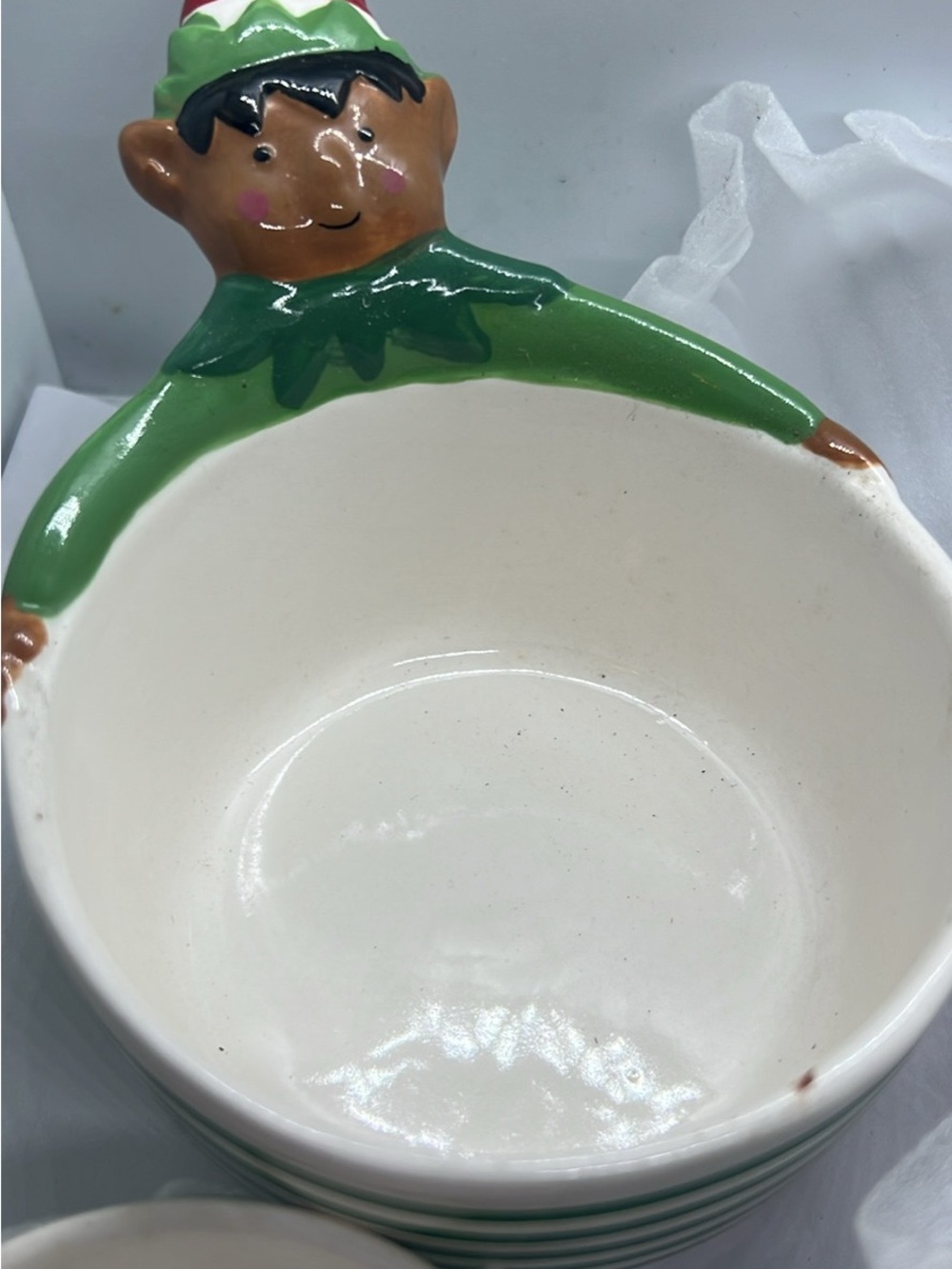 Holiday Time Christmas Elf Ceramic Measuring Cups Set of 4